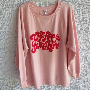 Wildfox Statement Hoodie Coffee Sunshine Pink New